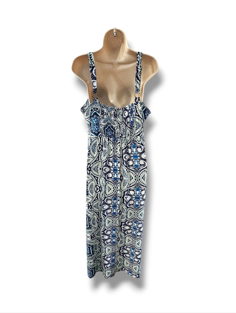 Faded Glory Geometric Paisley Print Sleeveless Knit Maxi Dress | 2X - Picture 6 of 8